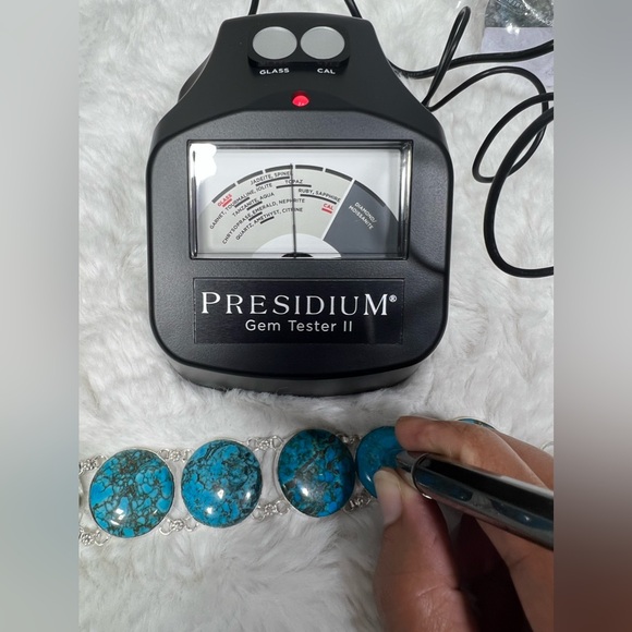 Turquoise Necklace 925 Large Necklace & Large Bracelet Set - Picture 9 of 11